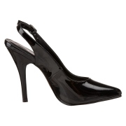 Black varnished pumps 13 cm SEDUCE-317 slingback pointed toe pumps high heels