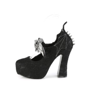 Blonder stof 13 cm DEMON-18 gothic pumps sko med skjult plateau