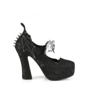 Blonder stof 13 cm DEMON-18 gothic pumps sko med skjult plateau