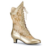 Blonder stof guld 5 cm DAME-115 Victorian ankelstøvler vintage