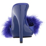 Blue 13 cm POISE-501F Marabou Feathers Mules Shoes