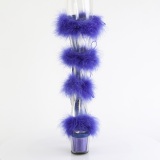 Blue 18 cm ADORE-728F exotic pole dance high heel sandals with feathers