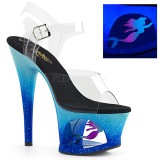 Blue 18 cm MOON-708MER Neon platform high heels shoes