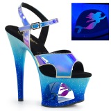 Blue 18 cm MOON-711MER Neon platform high heels shoes