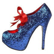 Blue Glitter 14,5 cm TEEZE-10G Concealed burlesque pumps stiletto