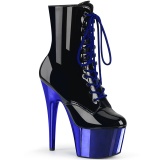 Blue Patent 18 cm ADORE-1020 womens chrome platform ankle boots
