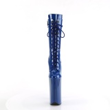 Blue Patent 25,5 cm BEYOND-1050 extrem platform high heels ankle boots