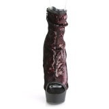 Bordeaux 15 cm DELIGHT-1008SQ ankelstøvler til damer med pailletter