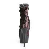 Bordeaux 15 cm DELIGHT-1008SQ ankelstøvler til damer med pailletter