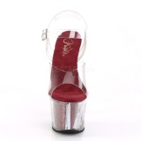 Bordeaux 18 cm SKY-308G-T glitter plateau sandaler sko
