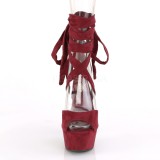 Bordeaux Kunstlæder 15 cm DELIGHT-679 høje hæle med ankel snørebånd