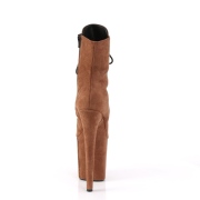 Brun faux suede 20 cm FLAMINGO-1020FS pole dance ankelst�vler