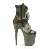 Camoflash canvas 20 cm FLAMINGO-1020CAMO pleaser ankelst�vler med plateau