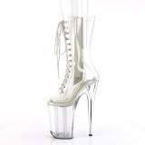 Clear 23 cm INFINITY-1050C extrem platform high heels ankle boots