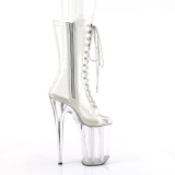 Clear 23 cm INFINITY-1050C extrem platform high heels ankle boots