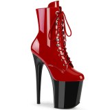 FLAMINGO-1020 20 cm pleaser high heels ankle boots red