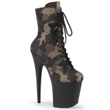FLAMINGO-1020CM 20 cm pleaser high heels ankle boots camouflage