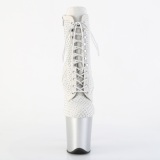 FLAMINGO-1020RM 20 cm pleaser h�jh�lede boots strass s�lv