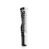 FLAMINGO-1040TT 20 cm pleaser h�jh�lede boots sort hvide
