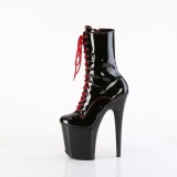 FLAMINGO-1040TT 20 cm pleaser h�jh�lede boots sort r�de