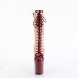 FLAMINGO-1054DC - 20 cm platform high heel boots patent burgundy