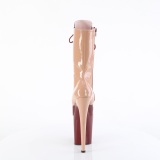 FLAMINGO-1054DC - 20 cm platform high heel boots patent burgundy