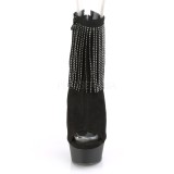 Faux suede 15 cm DELIGHT-1018RSF womens fringe ankle boots high heels