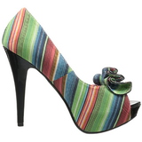 Flerfarvede 13 cm LOLITA-12 dame pumps sko med �ben t�