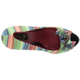 Flerfarvede 13 cm LOLITA-12 dame pumps sko med �ben t�