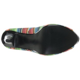 Flerfarvede 13 cm LOLITA-12 dame pumps sko med �ben t�