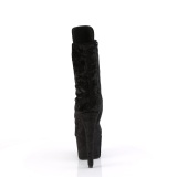 Fljl 18 cm ADORE-1045VEL sorte ankelstvler med hje hle + tkapper