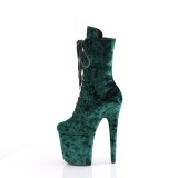 Fl�jl 20 cm FLAMINGO-1045VEL gr�nne ankelst�vler med h�je h�le + t�kapper
