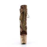 Fl�jl 20 cm FLAMINGO-1045VEL khaki ankelst�vler med h�je h�le + t�kapper