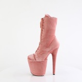 Fl�jl 20 cm FLAMINGO-1045VEL rosa ankelst�vler med h�je h�le + t�kapper