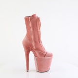 Fl�jl 20 cm FLAMINGO-1045VEL rosa ankelst�vler med h�je h�le + t�kapper