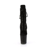 Fl�jl 20 cm FLAMINGO-1045VEL sorte ankelst�vler med h�je h�le + t�kapper