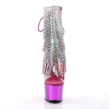 Fuchsia 18 cm ADORE-1017RSF ankelst�vler til damer med frynser