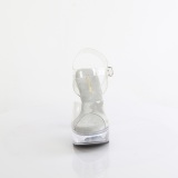 Gennemsigtig 13 cm MARTINI-508 Hvide plateau hjhlede sandaler kvinder