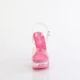 Gennemsigtig 13 cm MARTINI-508 rosa plateau hjhlede sandaler kvinder