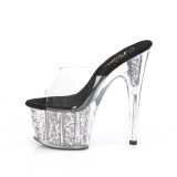 Gennemsigtig 18 cm ADORE-701CG-2 h�jh�lede mules - pole dance mules