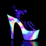 Gennemsigtig 18 cm ADORE-708GXY Neon plateau high heels sko
