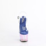 Gennemsigtig 18 cm ADORE-708HT bl plateau hjhlede sandaler kvinder