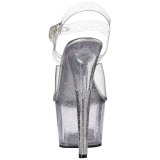 Gennemsigtig 18 cm ADORE-708MMG glitter plateau high heels sko