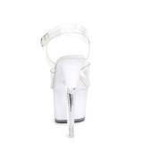 Gennemsigtig 18 cm DISCOLITE-708 stripper sandaler poledance sko LED pre