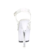 Gennemsigtig 18 cm DISCOLITE-708 stripper sandaler poledance sko LED p�re