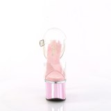 Gennemsigtig 18 cm ESTEEM-708 hjhlede sandaler - pole dance sandaler rosa