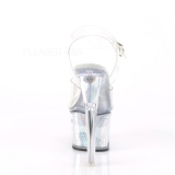 Gennemsigtig 18 cm FLASH-708CH poledance sandaler med LED p�re plateau