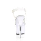 Gennemsigtig 18 cm ILLUMINATOR-708 poledance sandaler med LED p�re plateau