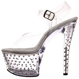 Gennemsigtig 18 cm Pleaser STARDUST-708 H�je H�le Plateau