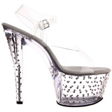 Gennemsigtig 18 cm Pleaser STARDUST-708 H�je H�le Plateau